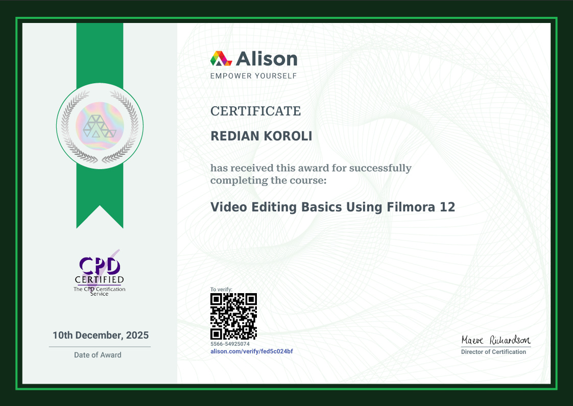 Video Editing Certificate